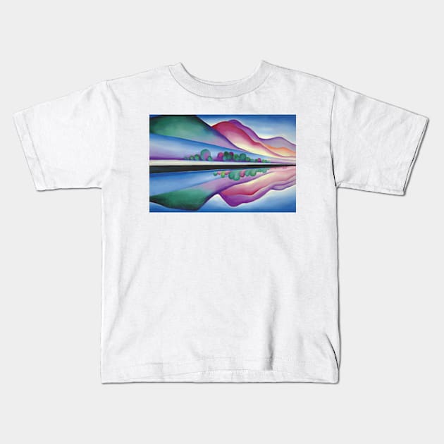 Georgia O'Keeffe Lake George Reflection Art Print 1922 American Painter Vintage Poster American Modernism Kids T-Shirt by ZiggyPrint